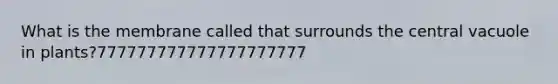 What is the membrane called that surrounds the central vacuole in plants?777777777777777777777