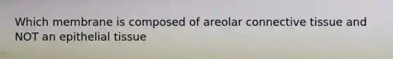 Which membrane is composed of areolar <a href='https://www.questionai.com/knowledge/kYDr0DHyc8-connective-tissue' class='anchor-knowledge'>connective tissue</a> and NOT an <a href='https://www.questionai.com/knowledge/k7dms5lrVY-epithelial-tissue' class='anchor-knowledge'>epithelial tissue</a>