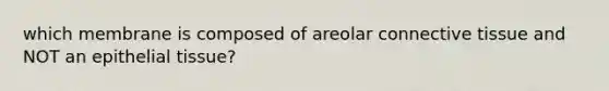 which membrane is composed of areolar connective tissue and NOT an epithelial tissue?