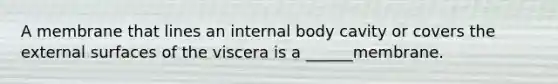 A membrane that lines an internal body cavity or covers the external surfaces of the viscera is a ______membrane.