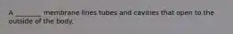 A ________ membrane lines tubes and cavities that open to the outside of the body.