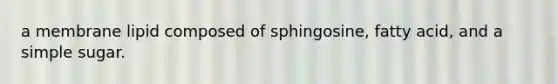 a membrane lipid composed of sphingosine, fatty acid, and a simple sugar.