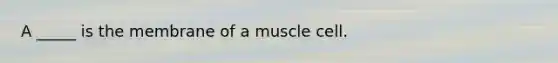 A _____ is the membrane of a muscle cell.