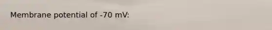 Membrane potential of -70 mV: