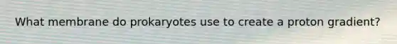 What membrane do prokaryotes use to create a proton gradient?