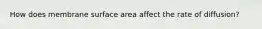 How does membrane surface area affect the rate of diffusion?