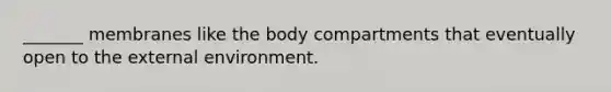 _______ membranes like the body compartments that eventually open to the external environment.