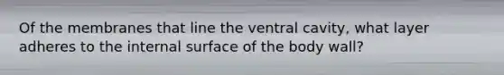 Of the membranes that line the ventral cavity, what layer adheres to the internal surface of the body wall?