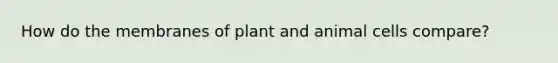 How do the membranes of plant and animal cells compare?