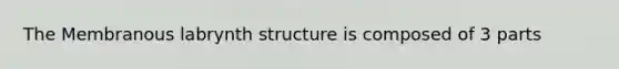 The Membranous labrynth structure is composed of 3 parts