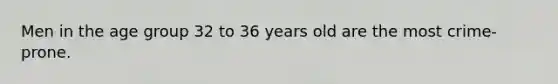 Men in the age group 32 to 36 years old are the most crime-prone.