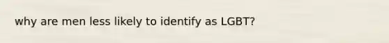 why are men less likely to identify as LGBT?
