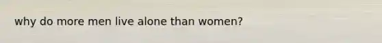 why do more men live alone than women?