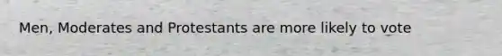 Men, Moderates and Protestants are more likely to vote