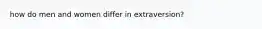 how do men and women differ in extraversion?
