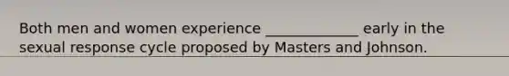 Both men and women experience _____________ early in the sexual response cycle proposed by Masters and Johnson.