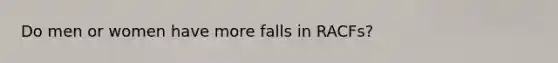 Do men or women have more falls in RACFs?