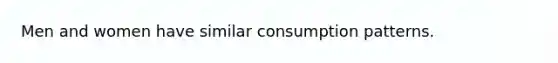 Men and women have similar consumption patterns.