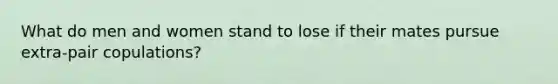 What do men and women stand to lose if their mates pursue extra-pair copulations?