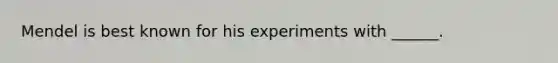 Mendel is best known for his experiments with ______.