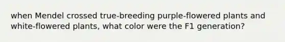 when Mendel crossed true-breeding purple-flowered plants and white-flowered plants, what color were the F1 generation?