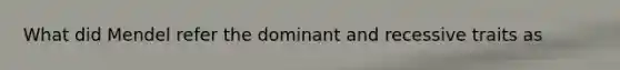 What did Mendel refer the dominant and recessive traits as