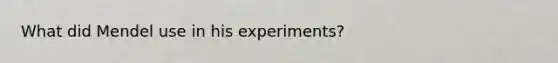 What did Mendel use in his experiments?