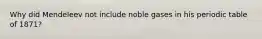 Why did Mendeleev not include noble gases in his periodic table of 1871?