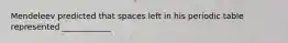 Mendeleev predicted that spaces left in his periodic table represented ____________