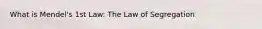 What is Mendel's 1st Law: The Law of Segregation