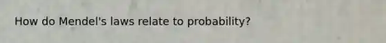 How do Mendel's laws relate to probability?