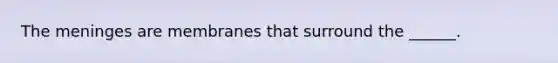 The meninges are membranes that surround the ______.