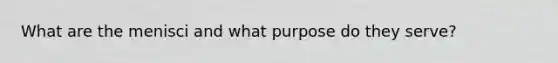 What are the menisci and what purpose do they serve?