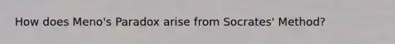 How does Meno's Paradox arise from Socrates' Method?