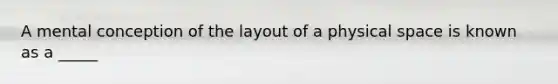 A mental conception of the layout of a physical space is known as a _____