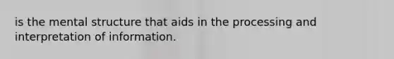 is the mental structure that aids in the processing and interpretation of information.