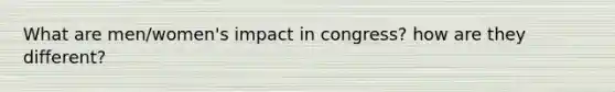 What are men/women's impact in congress? how are they different?