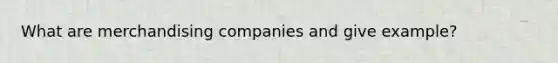 What are merchandising companies and give example?