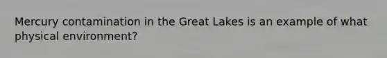 Mercury contamination in the Great Lakes is an example of what physical environment?