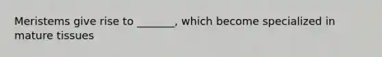 Meristems give rise to _______, which become specialized in mature tissues