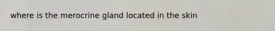 where is the merocrine gland located in the skin