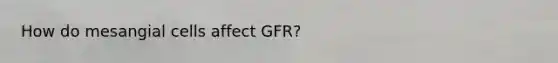 How do mesangial cells affect GFR?