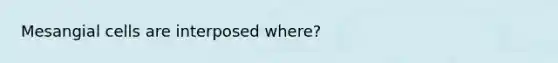 Mesangial cells are interposed where?