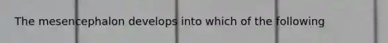 The mesencephalon develops into which of the following