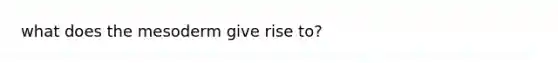 what does the mesoderm give rise to?