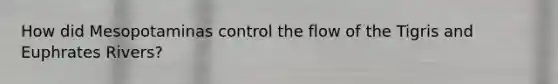How did Mesopotaminas control the flow of the Tigris and Euphrates Rivers?