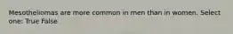 Mesotheliomas are more common in men than in women. Select one: True False