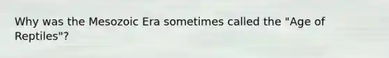 Why was the Mesozoic Era sometimes called the "Age of Reptiles"?