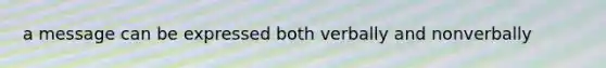 a message can be expressed both verbally and nonverbally