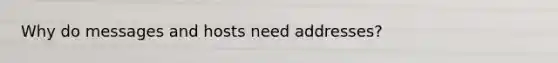 Why do messages and hosts need addresses?